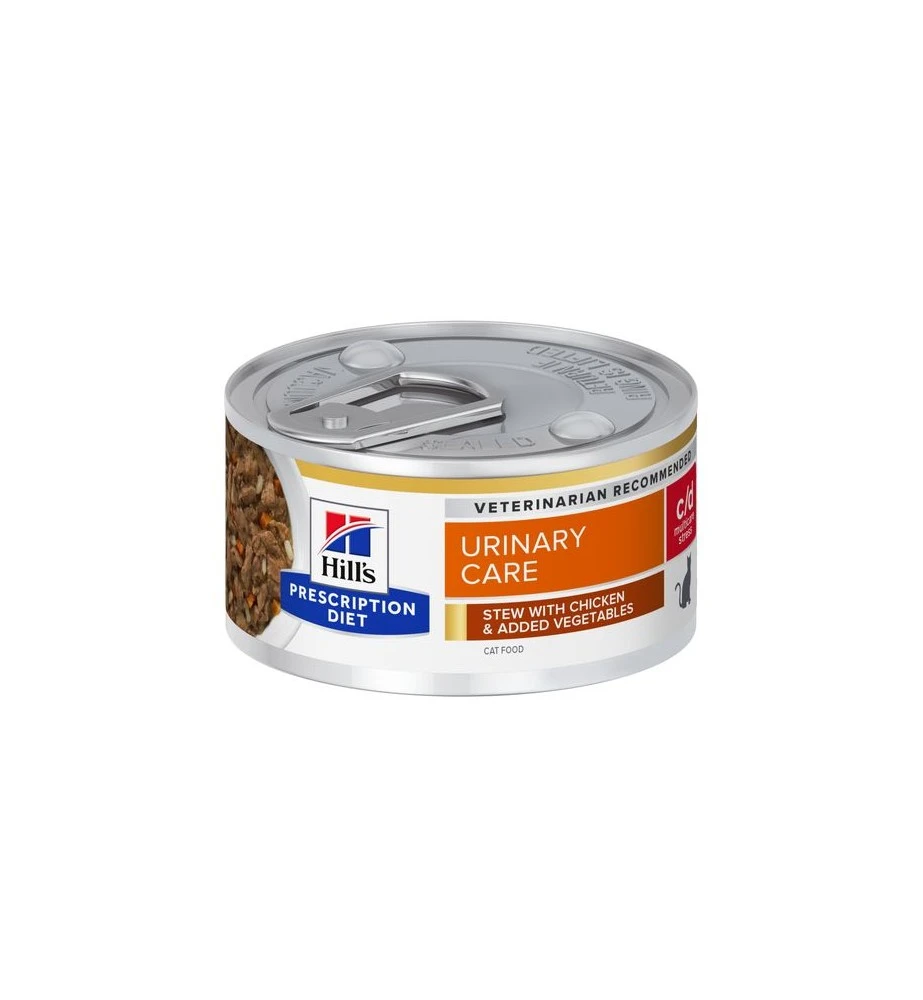 Hill's PD C/D Urinary Care Stress Stoofpotje Met Kip & Groente - 24 X 82 Gram 1 Hill's PD C/D Urinary Care Stress Stoofpotje Met Kip & Groente - 24 X 82 Gram