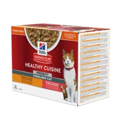 Hill's Science Plan Healthy Cuisine Gesteriliseerde Kat Stoofpotje Kip & Zalm - 4 X 12 X 80 Gram