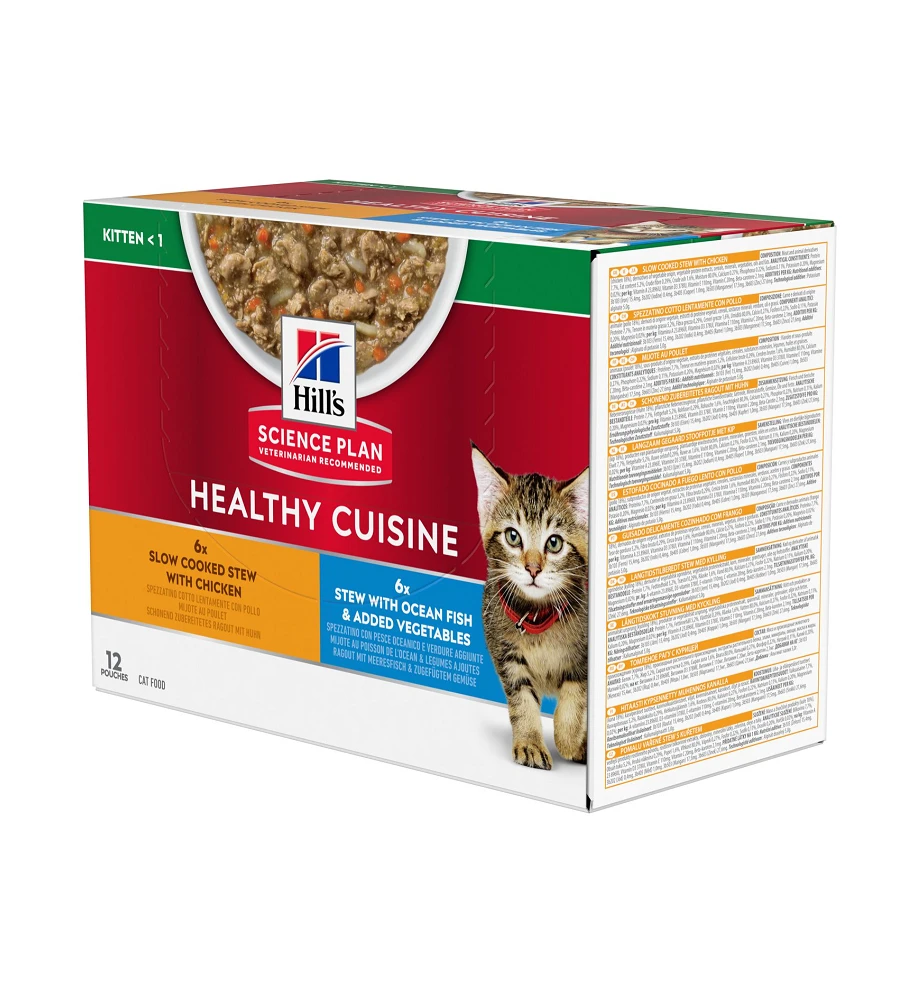 Hill's Science Plan Healthy Cuisine Kitten Stoofpotje Kip & Zeevis - 4 X 12 X 80 Gram 1 Hill's Science Plan Healthy Cuisine Kitten Stoofpotje Kip & Zeevis - 4 X 12 X 80 Gram
